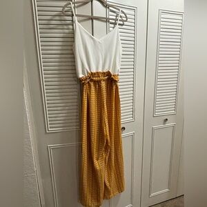 J for Just It Yellow/White Romper